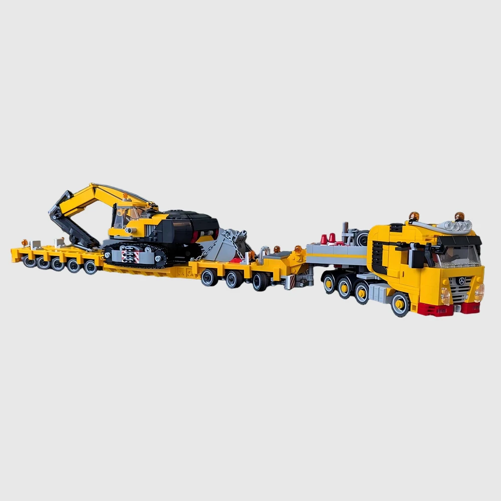 

Новый MOC Heavy Transport Engineering Vehicle Балласт Планшетный прицеп Технология DIY Сборка Строительные блоки Детская игрушка в подарок