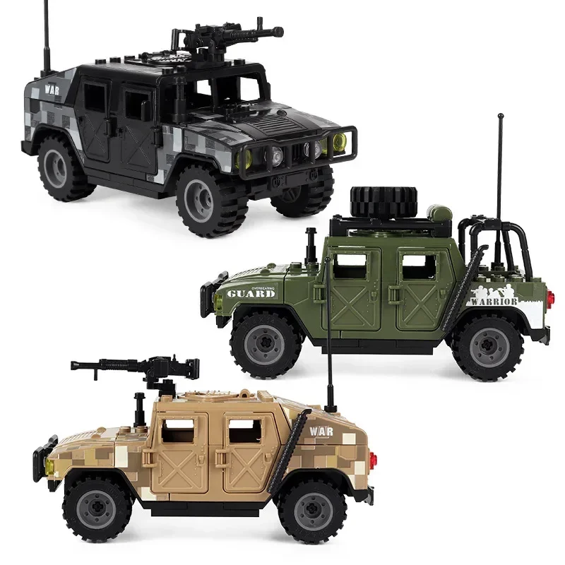 Funny Gifts:Desert Humvee Jeep Military Vehicle Model Car,Small Particle Building Blocks,Children's Toys,Holiday Gift,Cool Stuff