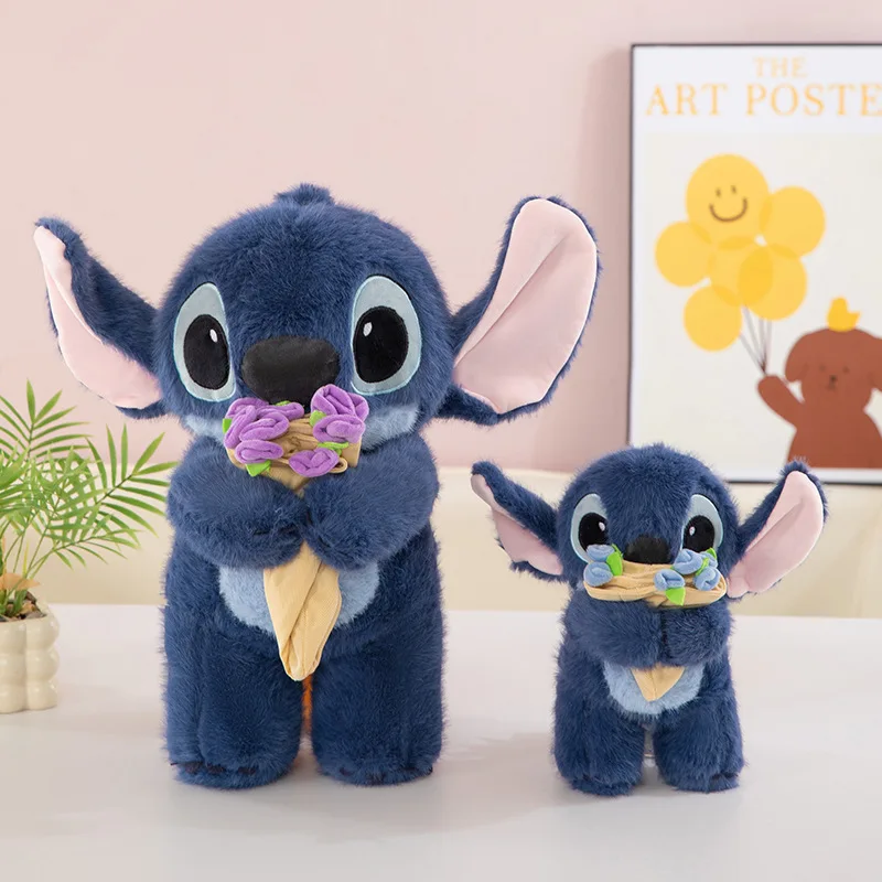 

30/45 см Disney Лило и Стич плюшевая игрушка мультфильм аниме мягкая кавайная роза мягкая кукла-стич плюшевая детская игрушка на день рождения, рождественские подарки