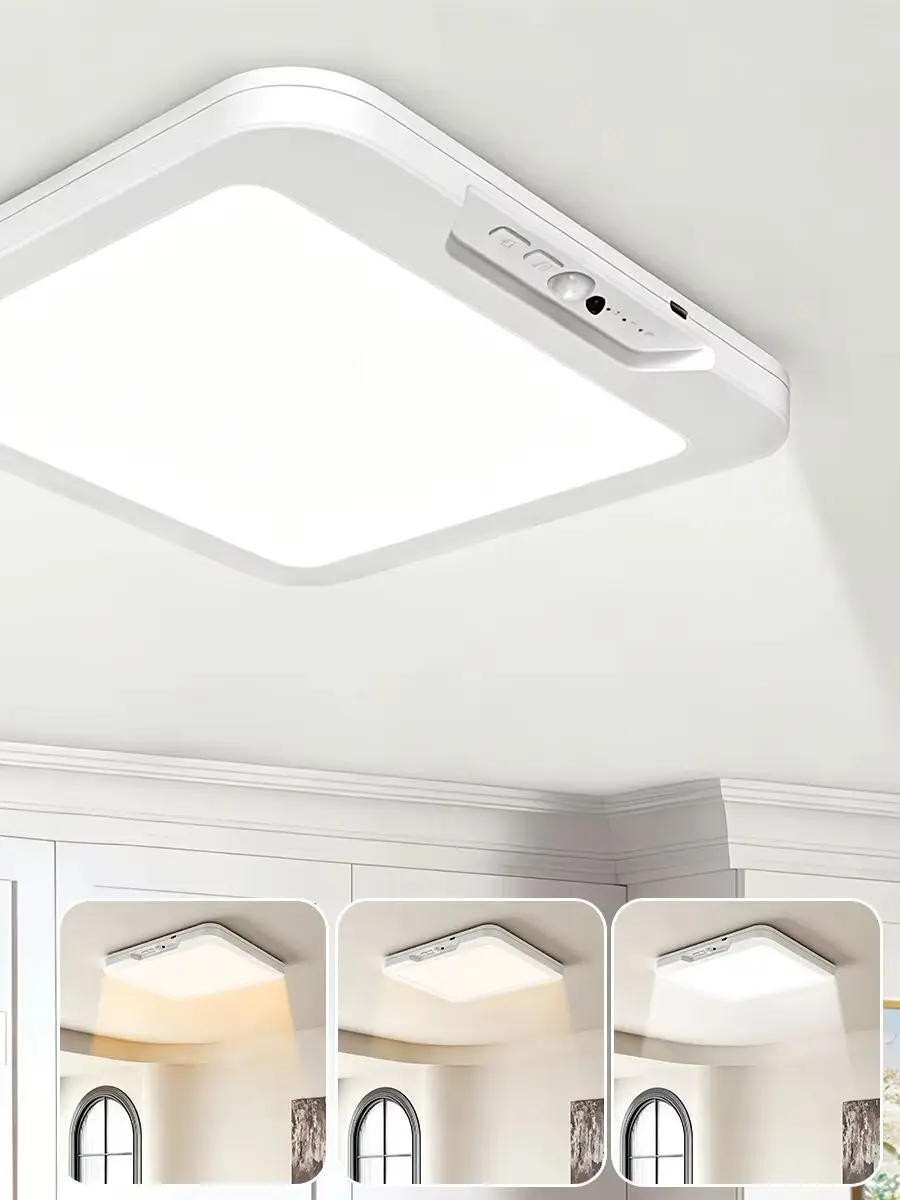 Aiopp LED-Deckenleuchte mit Bewegungssensor für den Innenbereich mit Fernbedienung, 4500 mAh wiederaufladbarer Akku, 3 Modi, magnetische kabellose Nachtlampe für Schlafzimmer, Flur, Kleiderschrank