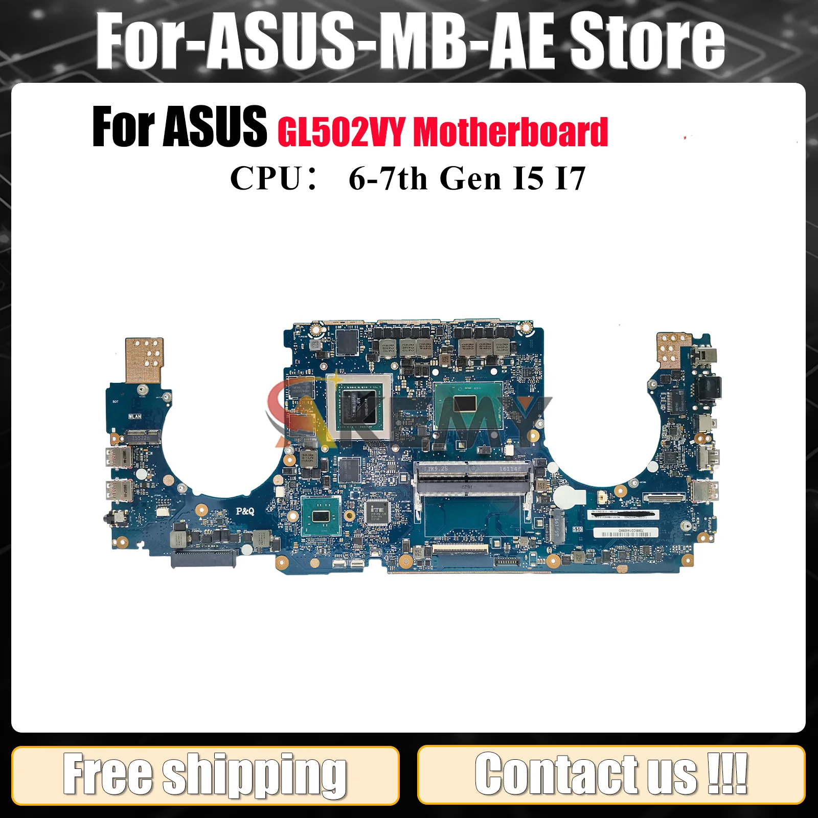 

GL502VY Laptop Motherboard For ASUS ROG Strix GL502VMK GL502VM GL502V Notebook Mainboard With I5 I7 CPU 100% tests OK fast ship