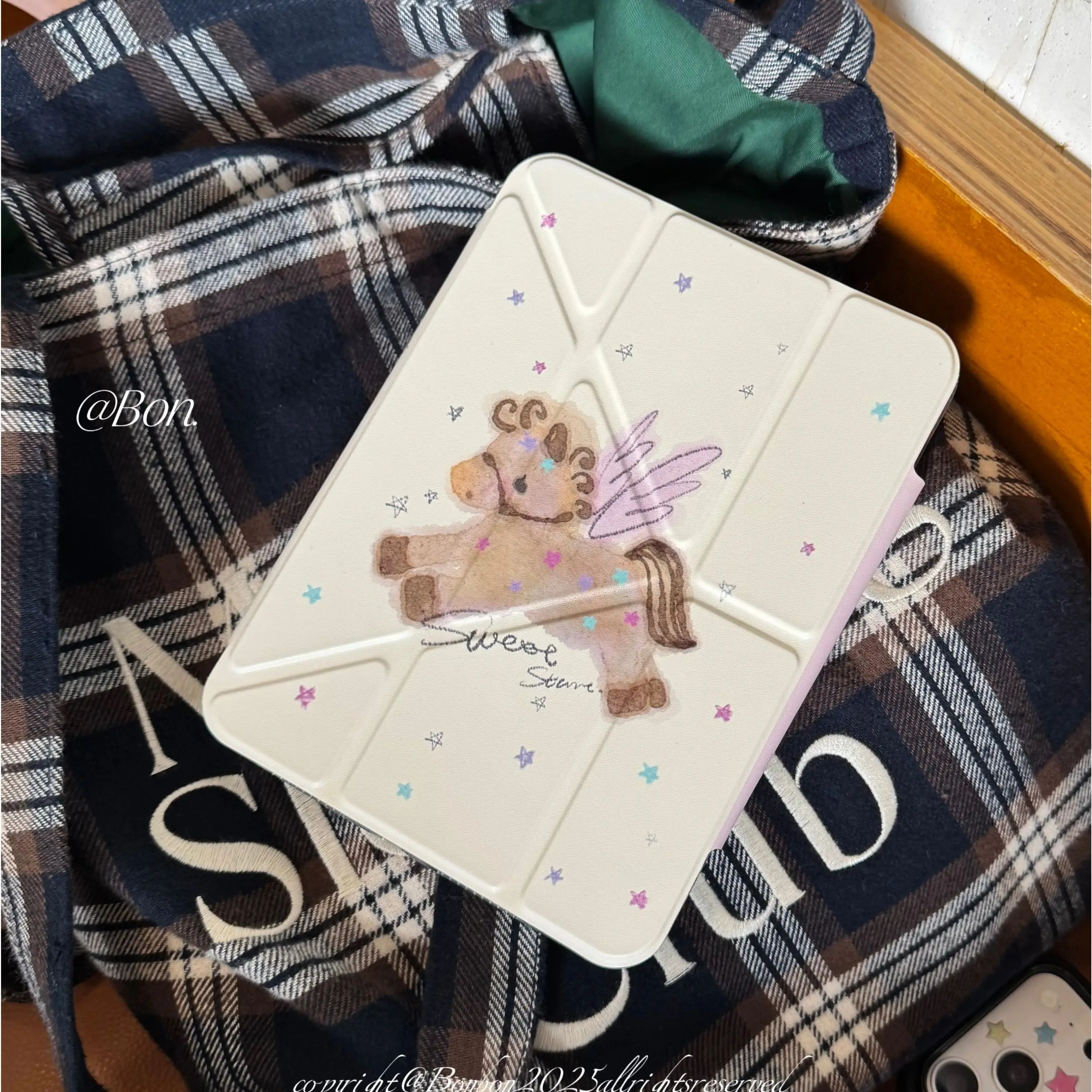 

Ins Stars Wing Pony New Tablet Case For iPad Pro 11 12.9in 13 M4 M5 Case 9.7 10.2 5/6th 7/8/9 10 11th Mini Air 3 4 5 6 7 Cover