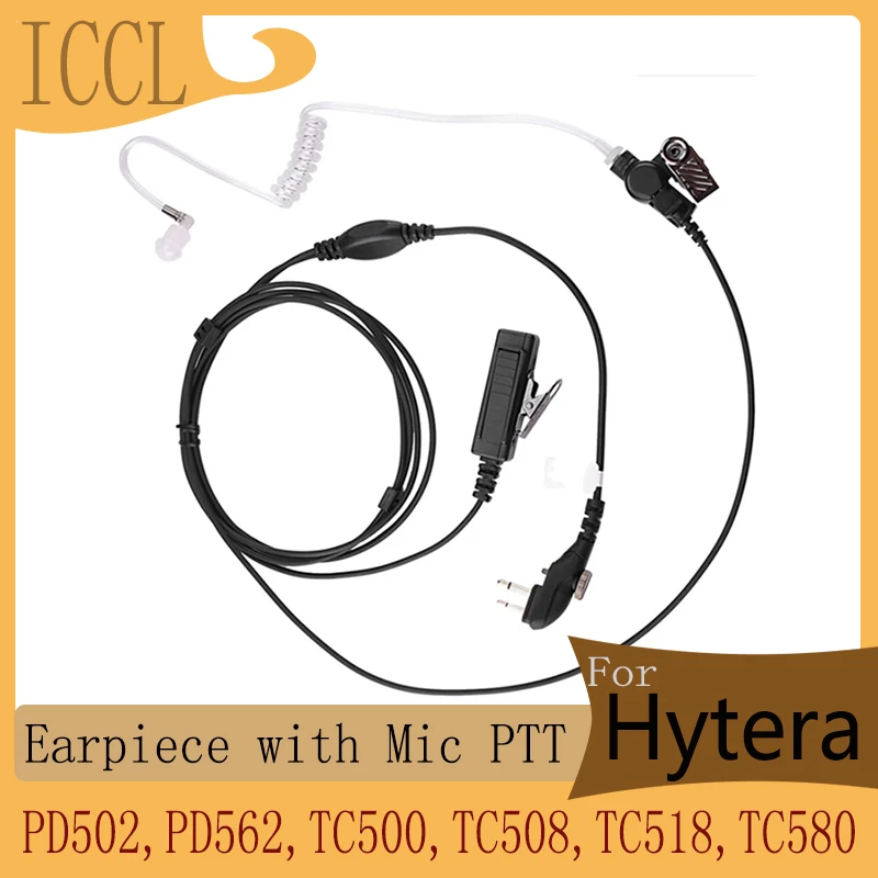 RISENKE Earpiece Headset for Hytera PD502,PD562,TC500,TC508,TC518,TC580 Walkie Talkie 2 Way Radio with AcousticTube and Mic PTT