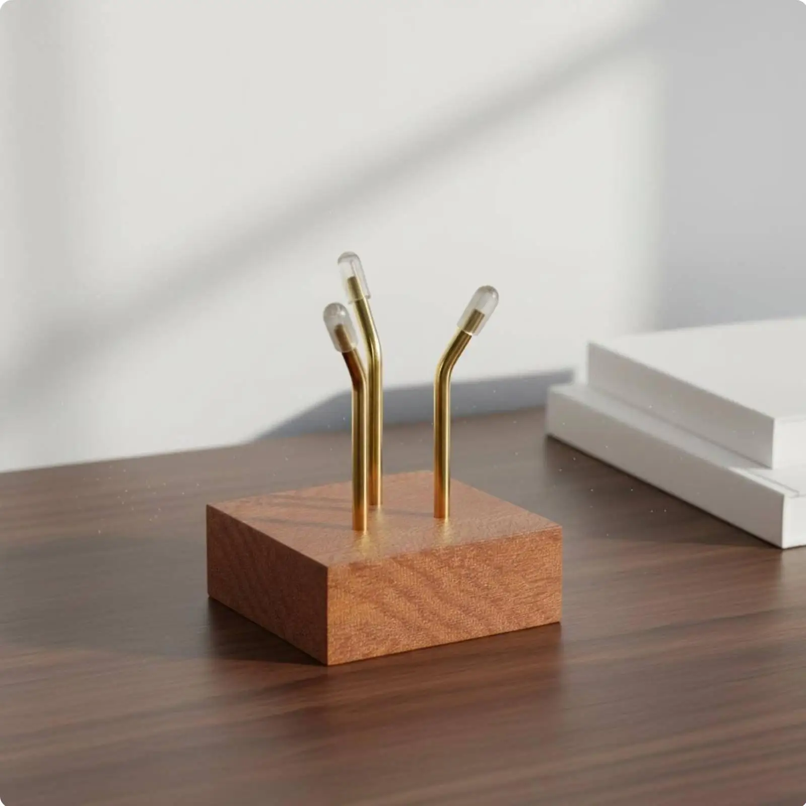 Crystal Base Stand Wooden Shelf Display Stand 3 Steps Inspired Tripod Sphere Holder for Mineral Specimen Display