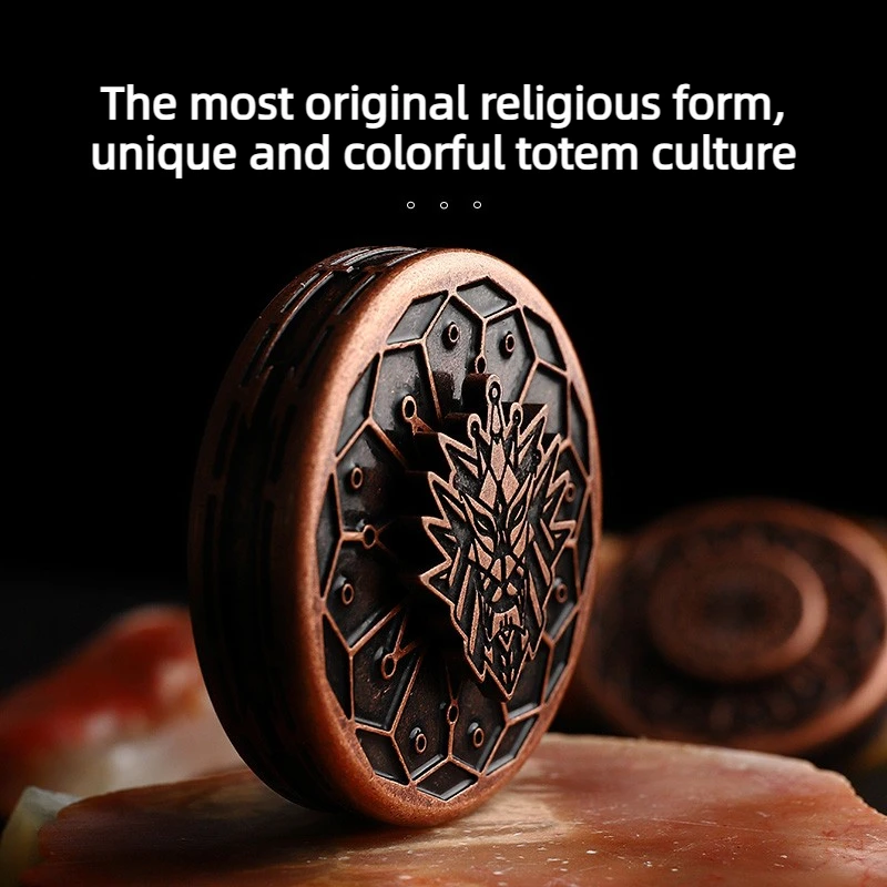 廖廖EDC銅製エルミット銅彫刻メカニカルメタルフィジェットスピナーデスクトップストレス解消玩具