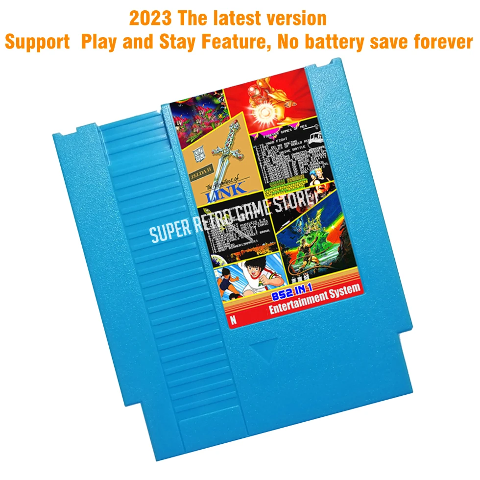 Latest 2023 DUO GAMES OF NES 852 in 1(405+447)Game Cartridge for NES Console System Total 852 Games 1024MBit Flash Chip in Use