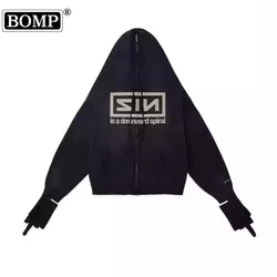 [BOMP] PROJECT G/R Vintage Band Gloves, Zippered Hoodie, Offset, Same Style