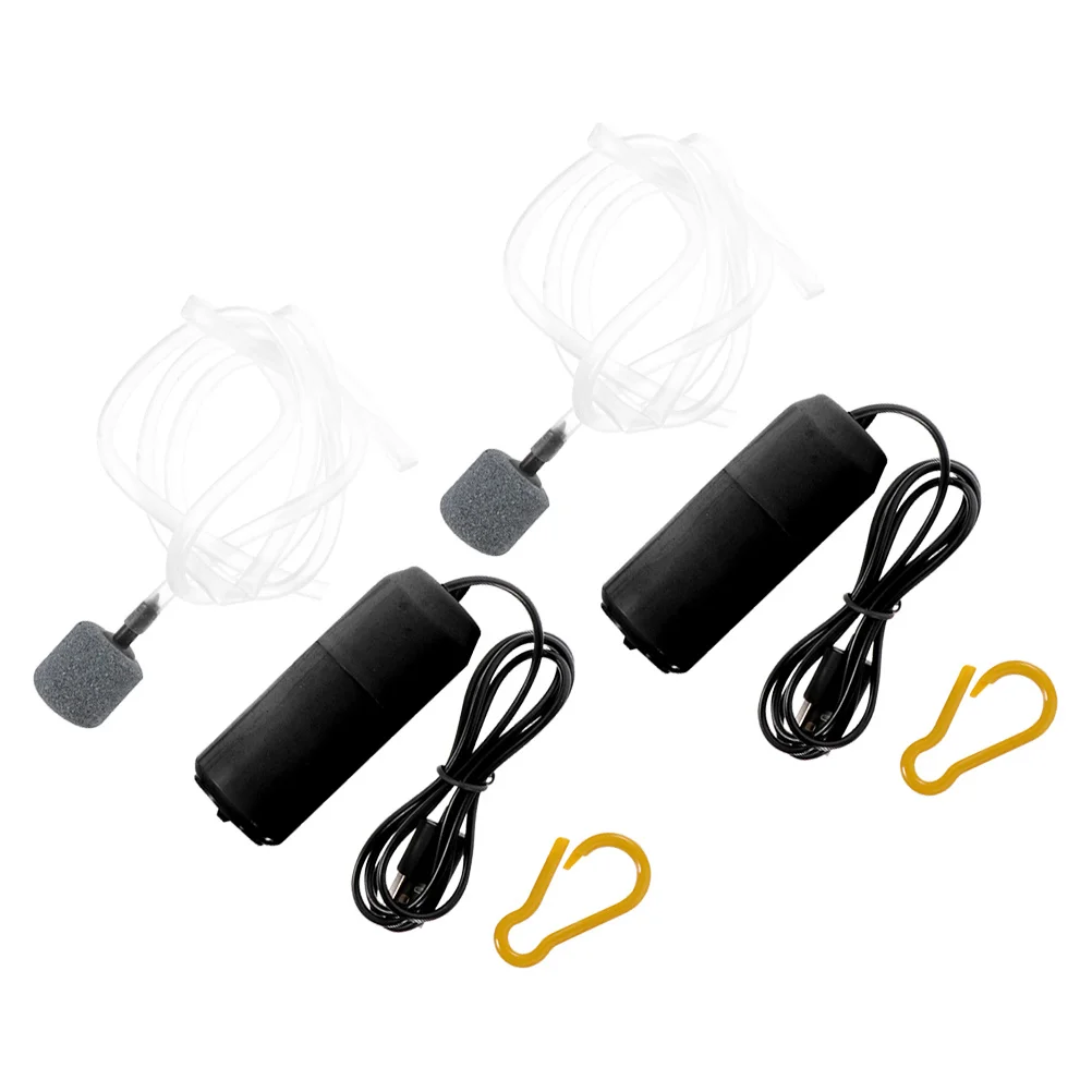 2 مجموعات الأكسجين مهوية مضخات USB حوض السمك مضخات الهواء الصغيرة خفيفة الوزن خزان الأسماك الصامت الأكسجين الفوار حوض السمك مضخة هواء