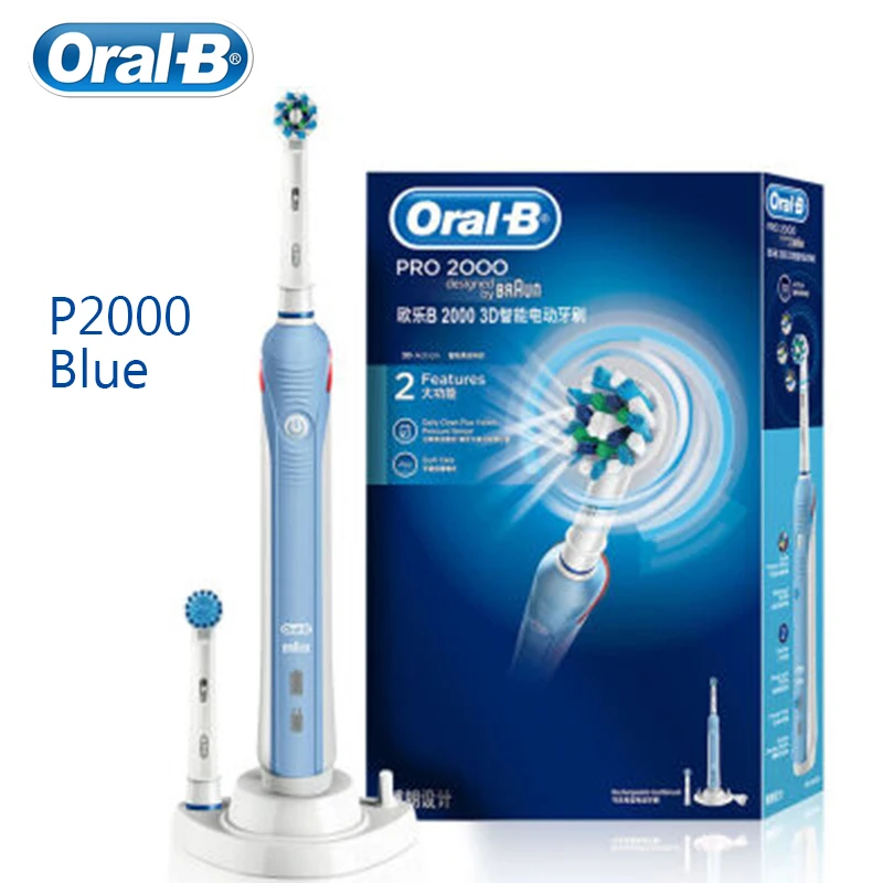 

Oral B Pro2000 Sonic-rotation Electric Toothbrush 3d Pressure Sensor 2 Clean Modes Inductive Charging D20524 Replace Brush Head