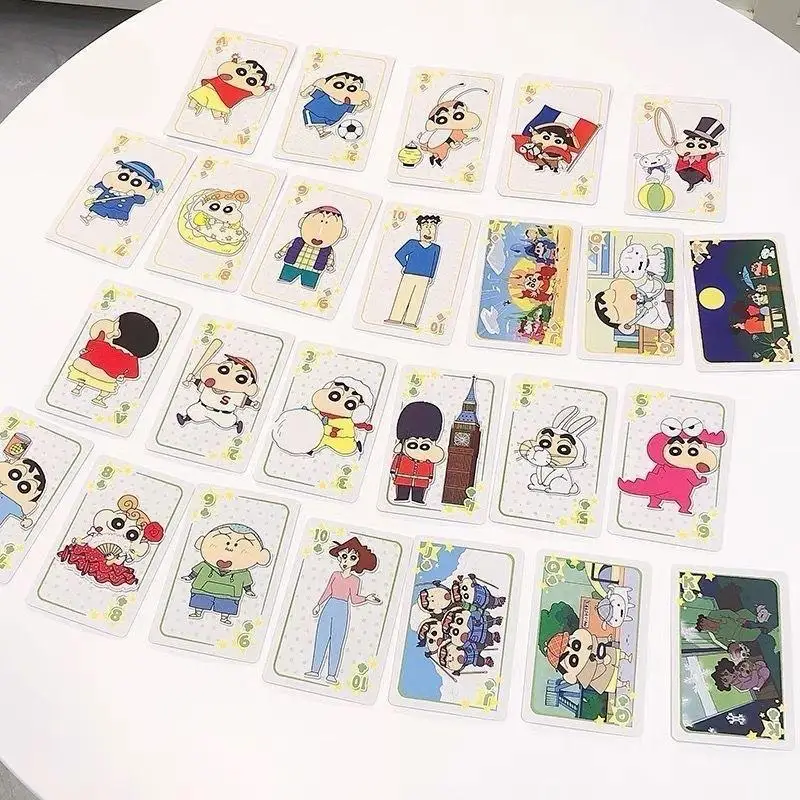 Kawaii Crayon Shin-chan Anime Peripherals Cartoon Cards Party Playing Cards Spring Outing Fun Games Playing Cards