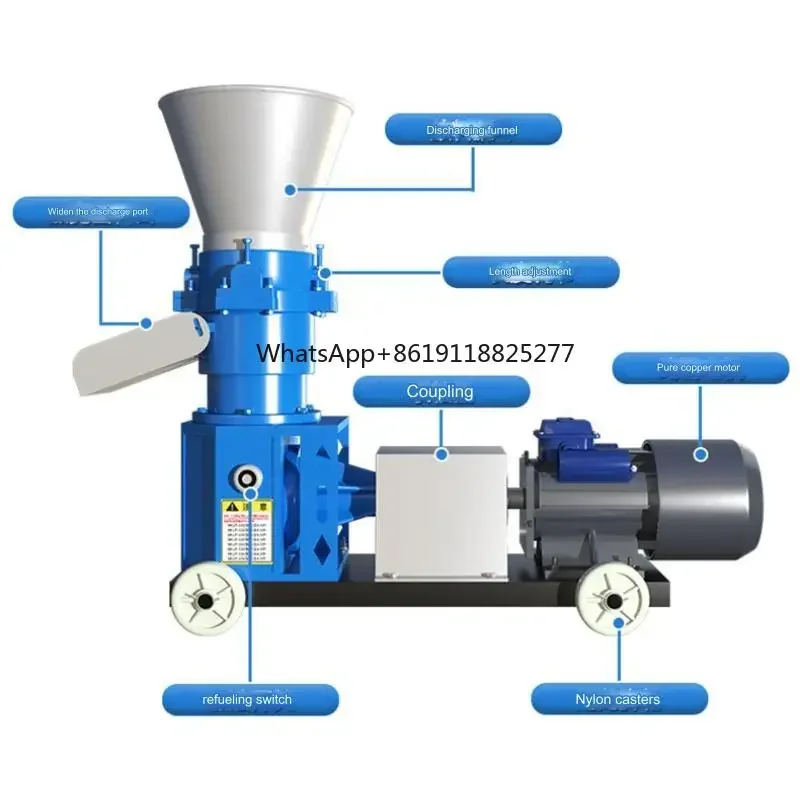 Máquina multifuncional de pellets domésticos, Equipamento de processamento de ração animal, Aquicultura de bovinos e ovinos, Máquina de ração