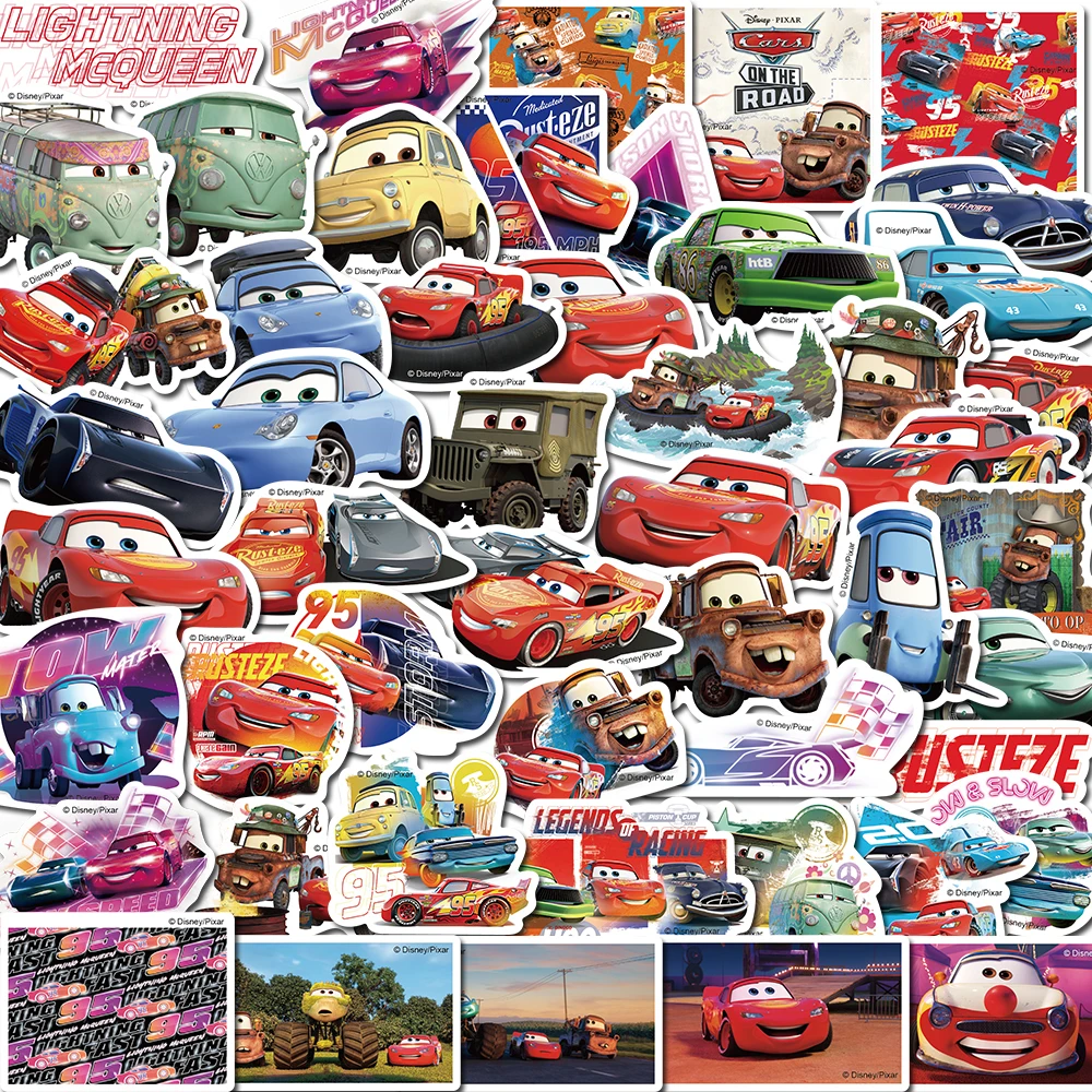 

10/30/50PCS Cute Disney Cars Lightning McQueen Anime Sticker for Kids Toys DIY Phone Laptop Skateboard PVC Cool Sticker Decals