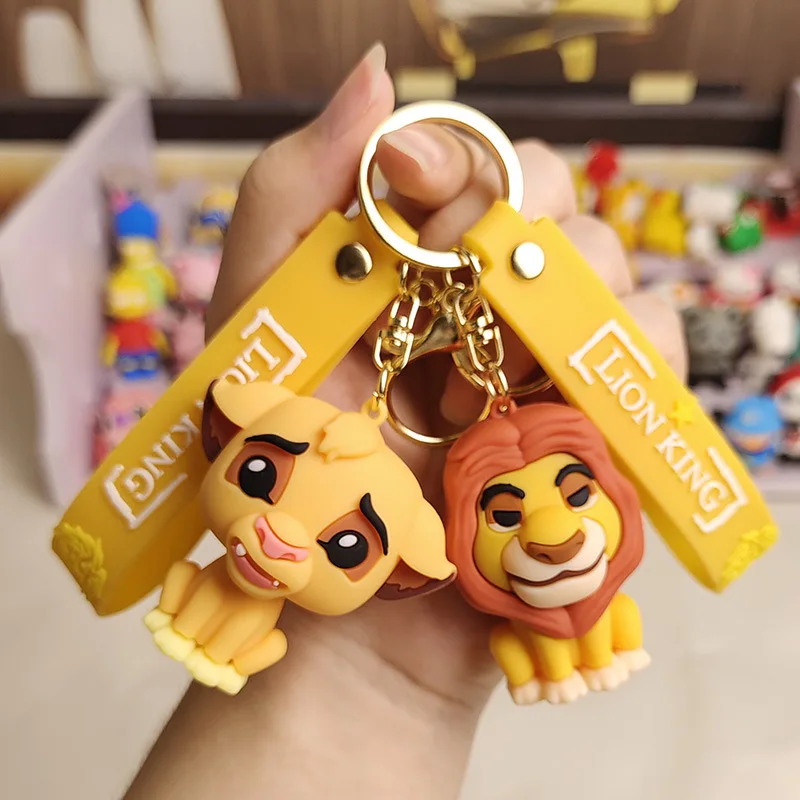 Cartoon Simba Lion King Keychain Cute bag pendant Creative couple doll key chain