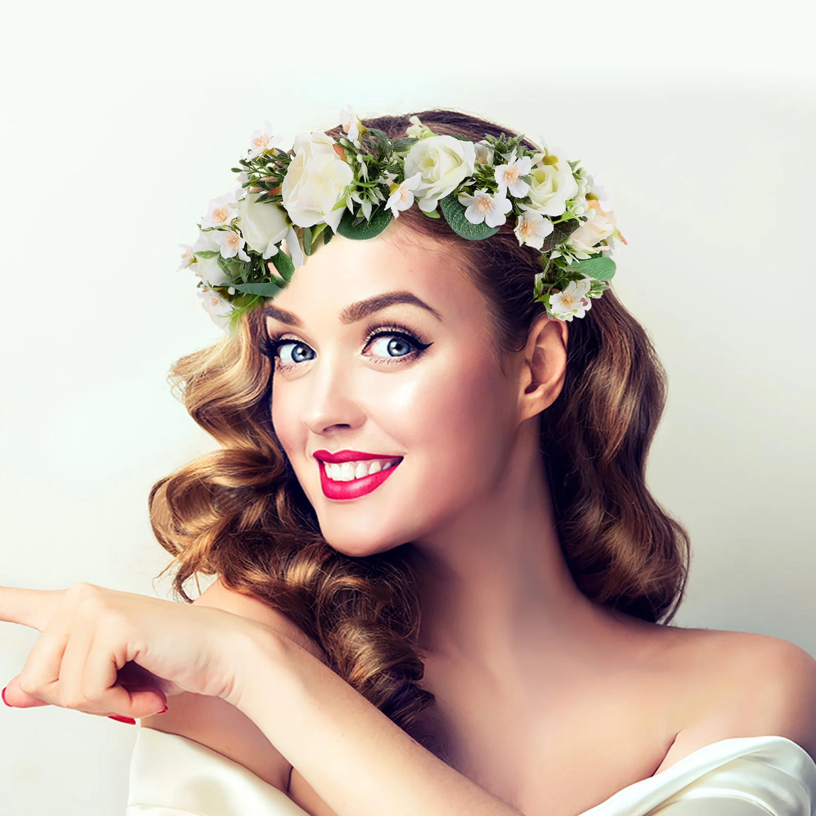

Handmade Flowers Wreath Floral Headband Wedding Hairband Bridal Headpiece Headbands Crowns Bride Garlands Dress
