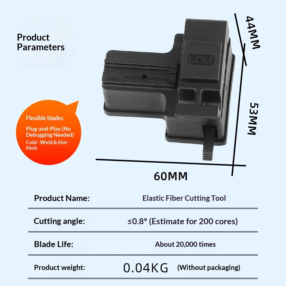 Picture 5: GUXITEK Mini Fiber Cutting Knife Leather Wire Cable Cutting Machine Hot Melt Cold Splicing Fiber Tool Set LDM-1