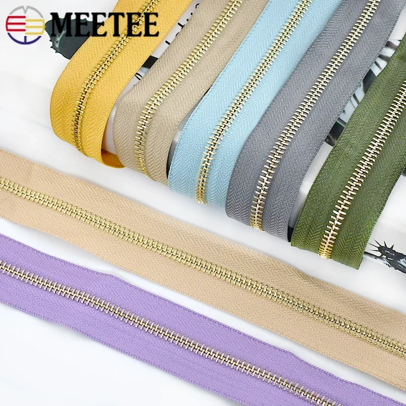 

Meetee 2/5 ярдов 5 # металлическая молния для сумки, куртки, замков, набор для ремонта застежек-молний, непрерывная застежка-рулон, аксессуары