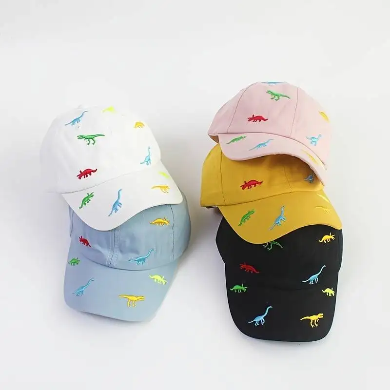 Kids Baseball Cap Dinosaur Embroidery Children Girls Boys Sun Hat Spring Summer Outdoor Adjustable Visor Baby Cap