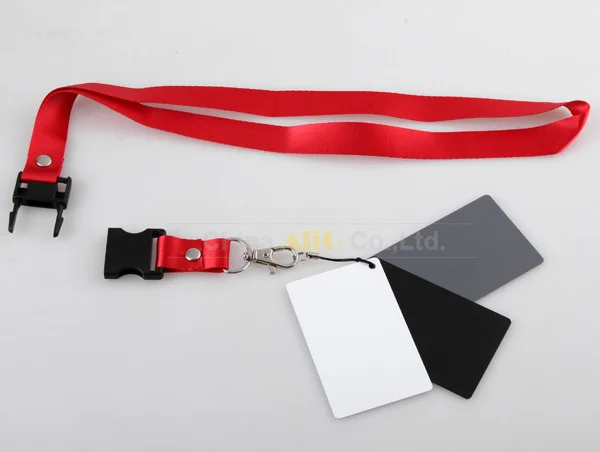 10pcs black white gray color balance card with strap for camera 500d 550d 1100d 100d 70d d3100 d3200 d90 d80 d60 d5300 d7100