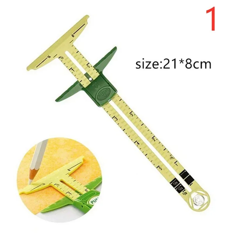 5-IN-1 Sliding Gauge with Nancy Measuring Sewing Tool Patchwork Tool Ruler Tailor Ruler Tool Accessories Home Use High Quality