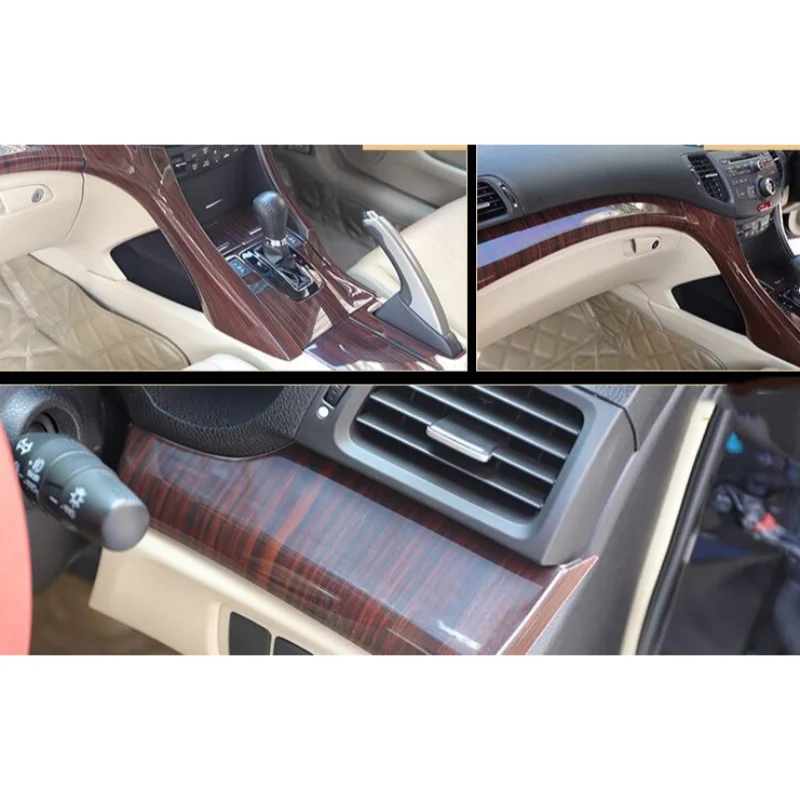 RHD Glossy Wood Grain Interior Door Armrest Cover Trim For Acura TSX 2009-2014