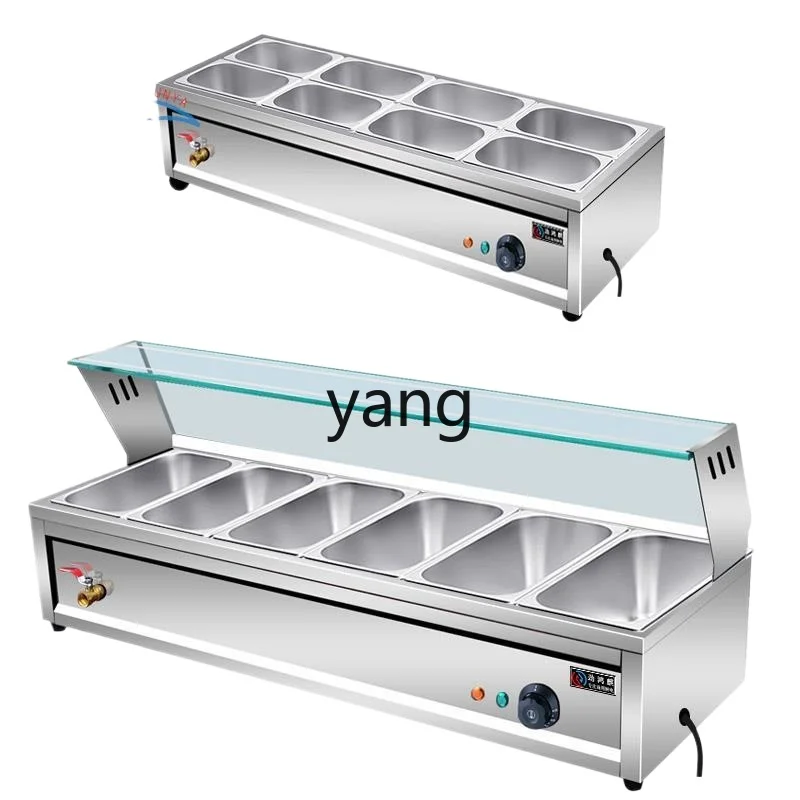 LMM commercial heating desktop buffet hot dish insulation soup pool canteen food sale dining table glass cover