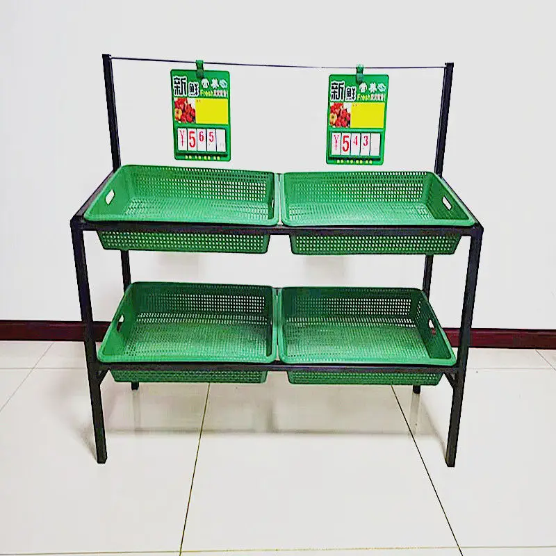 Frutas e legumes Display Rack, gôndola prateleiras, melhor qualidade, personalizado