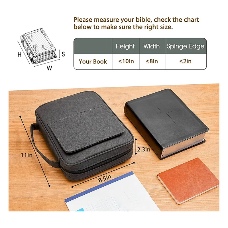 AB09-Bible Bag Book Organizer Accessories Tablet Electronics Organizer Waterproof Book Tote