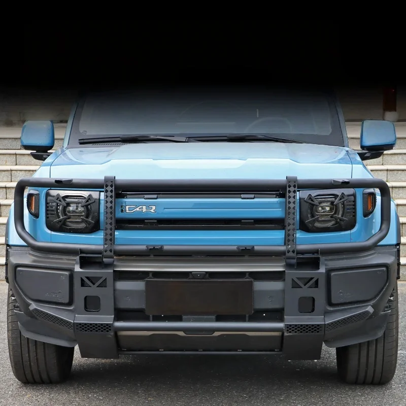 Fit for Chery ICAR V27 2026 Auto Bull Bar Front Bumper Guard Bar Thickened Anti-collision Off-road Bumper Car Modification Parts view 2