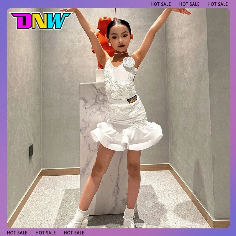 فستان رقص لاتيني مطبوع مخصص للأطفال ملابس ممارسة ملابس الأداء Chaussure Danse Latine Femme