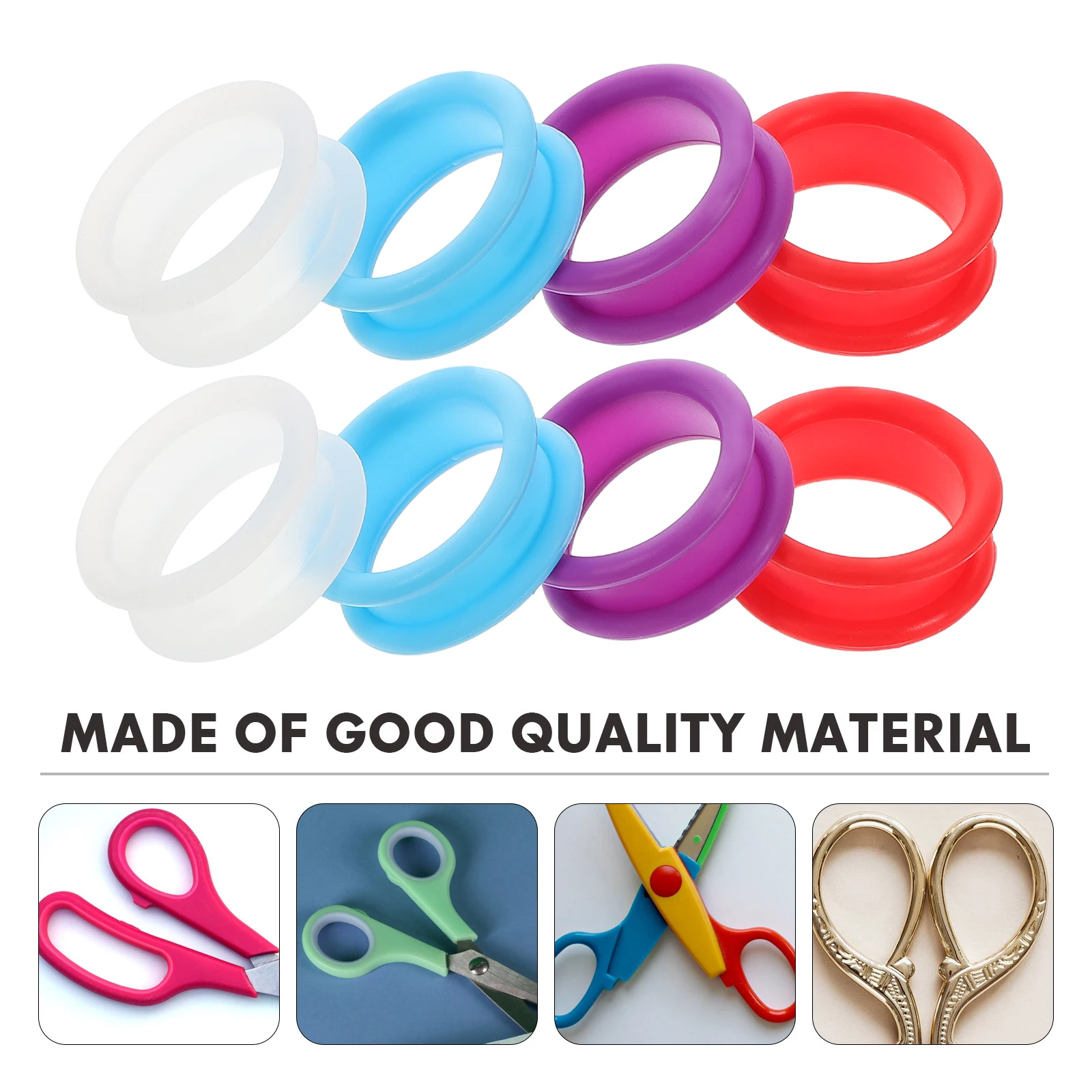

10Pcs Multi Color Silicone Scissors Finger Rings for Pet Grooming Comfortable Protection Inserts Shear Grips for Barber