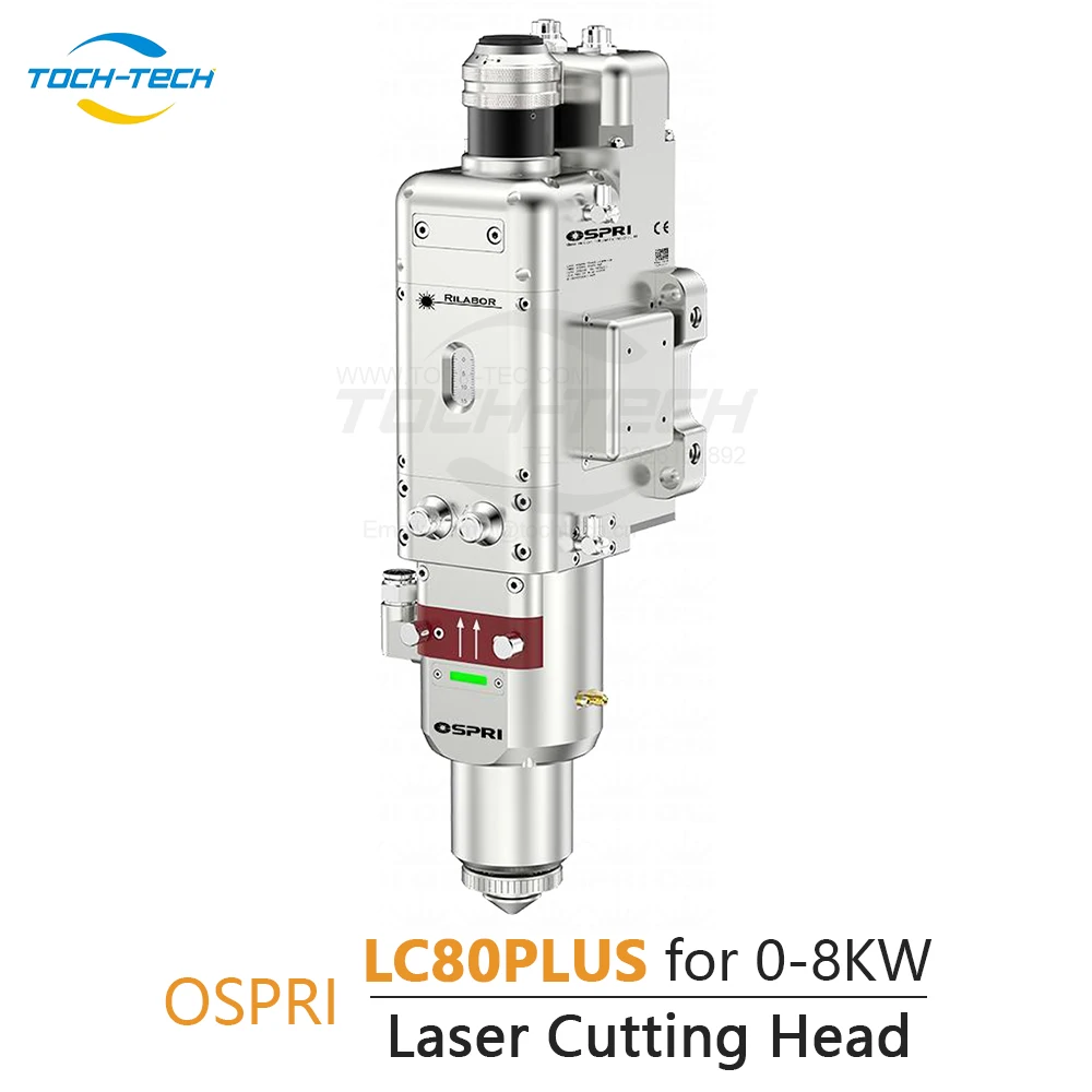 F125/150/200mm Focusing Laser Cutting Head 0-8kw QBH OSPRI LC80PLUS Fiber Laser Cutting Head for Laser Cutting Machine