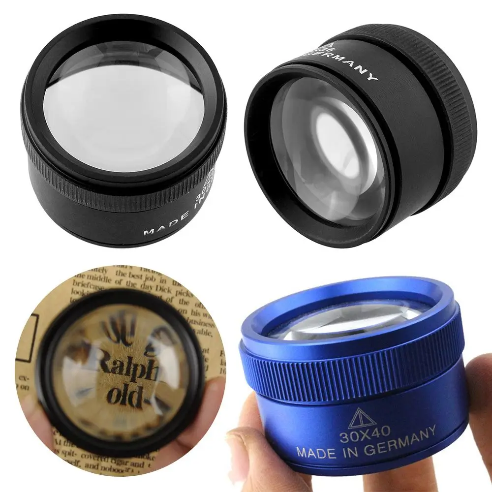 Premium 30x 40mm Measuring Magnifier Magnifying Glass Lens Loop Microscope For Coins Stamps Jewelry Lupe