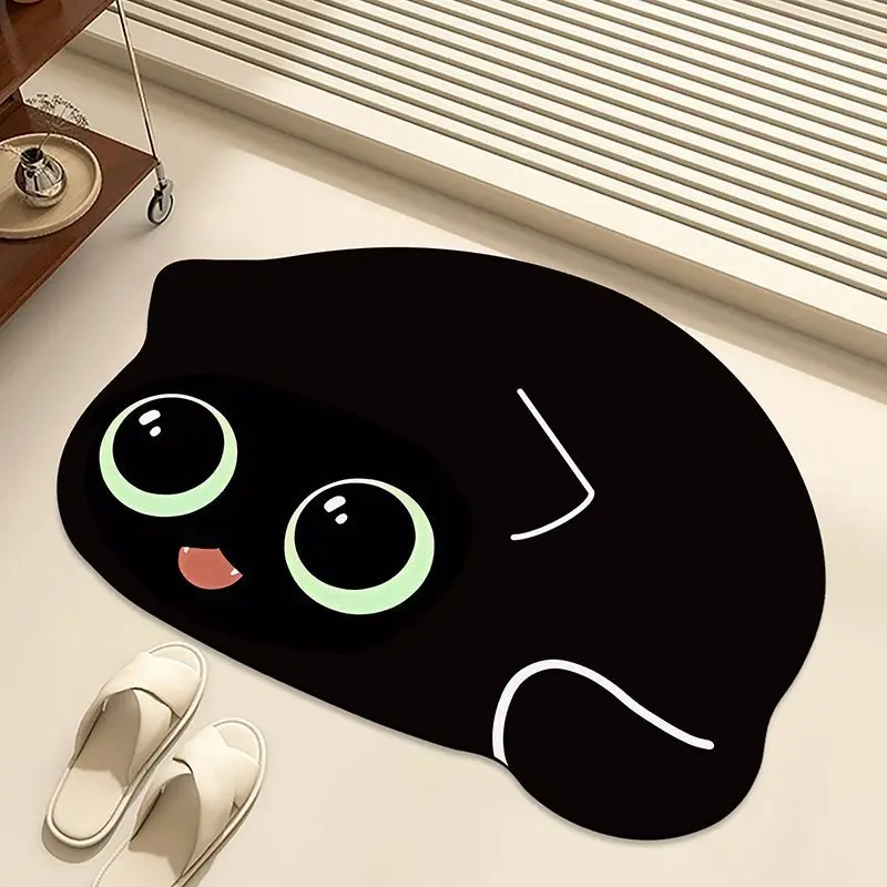 Kitten bathroom absorbent floor mat, diatom mud non-slip foot pad, kitchen, toilet, bathroom door quick drying