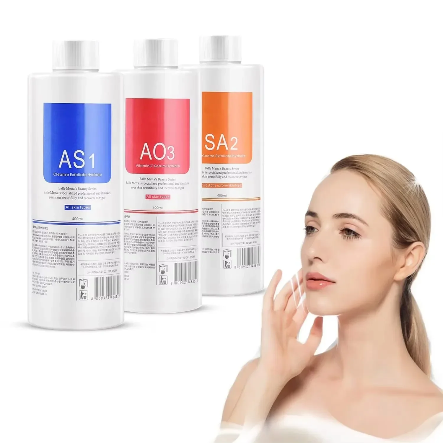 AS1 SA2 AO3 Hydro Aqua Peel Solution Facial Skin Care Face Serum For Hydra Dermabrasion Small Bubble Machine Skin