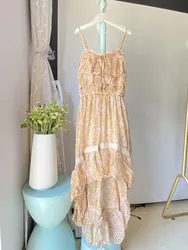 SALES Japan Liz Lisa Chiffon Floral Printed  Lace Long Short Halter Slip Dress Strap Dresses