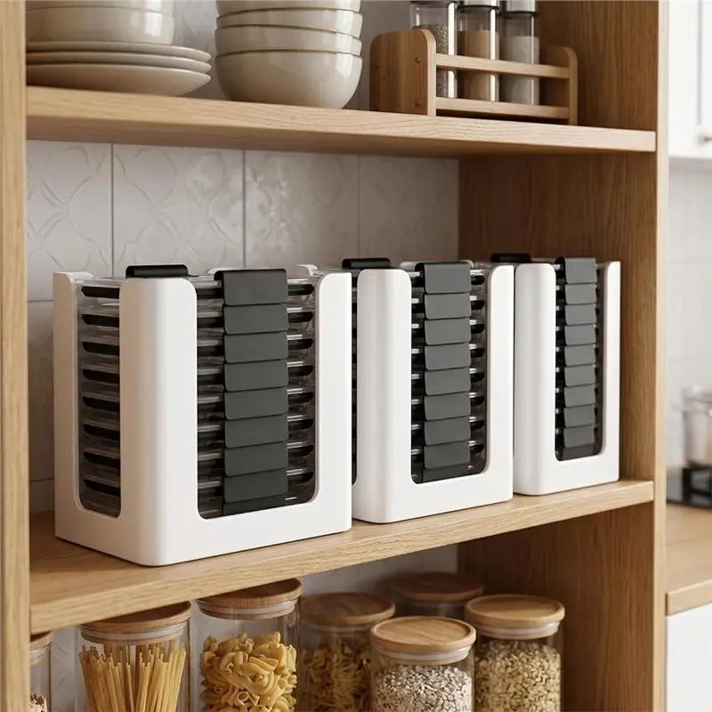 ABLN-For Rubbermaid Brilliances Compatible 3 Pack Food Container Lid Organizer- Nap-On Lids, Lid Storage For Kitchen Cabinet