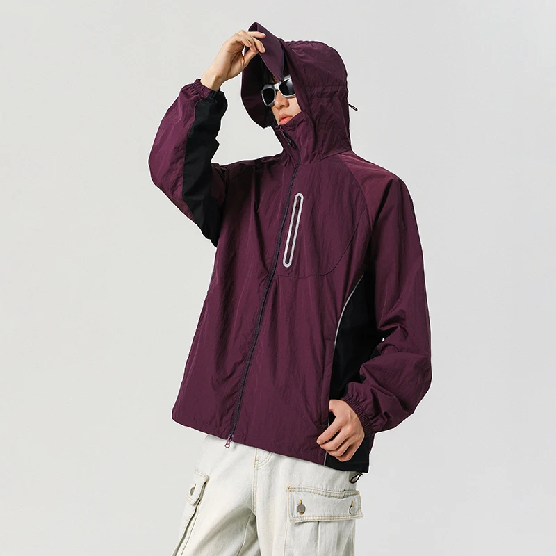 

Summer Mens Lightweight Hiking Jacket Outdoor Men Suncreen Breathable Hooded Coats Men Quick Dry Sports Fishing Jackets G618