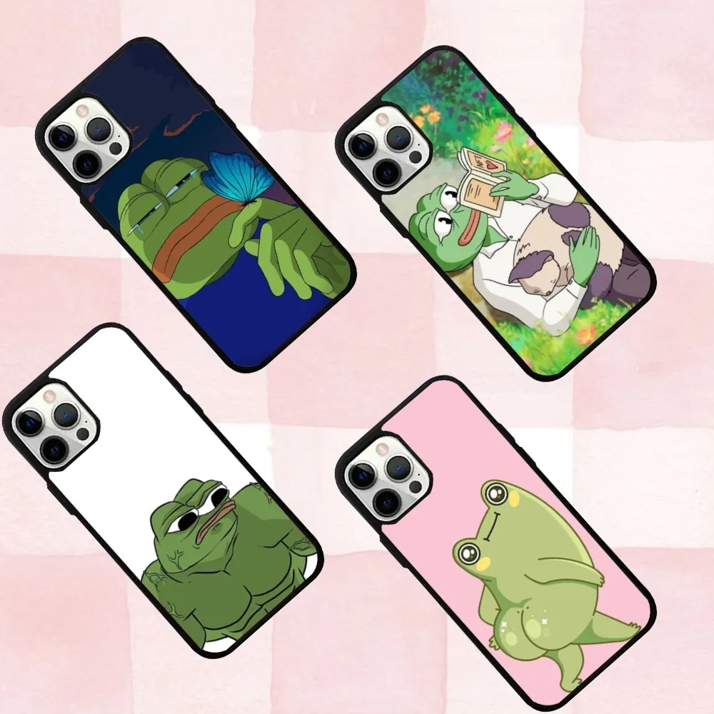 

P-Pepes The F-Frogs Phone Case For IPhone 16,se4,15,Pro,Max,Case 14,Plus,13,12,11 Magesafe Magnetic Wireless Charge Cover