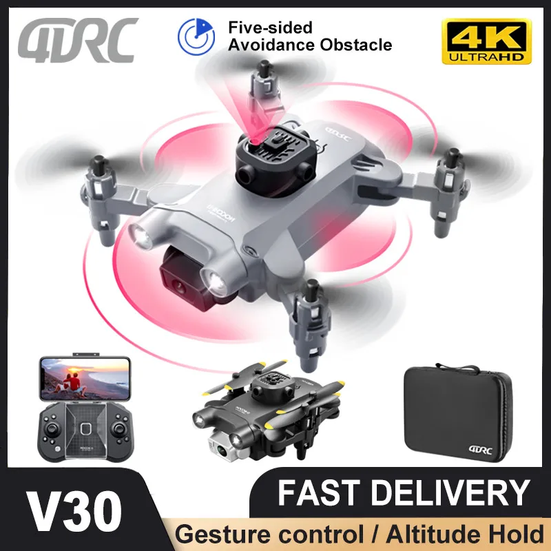 

4DRC New V30 Mini Drone with Camera HD 4K 1080P FPV RC Drones Profesional Five-sided Obstacle Avoidance Helicopter Dron Toy Gift