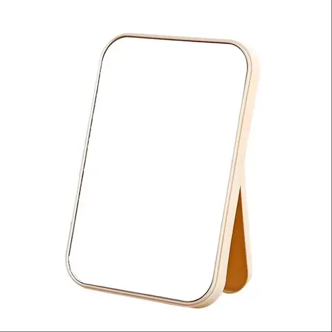 Miroir de maquillage pliant portable – Miroir décoratif de style carré simple, applicable au bureau, pour salle de bain et chambre à coucher