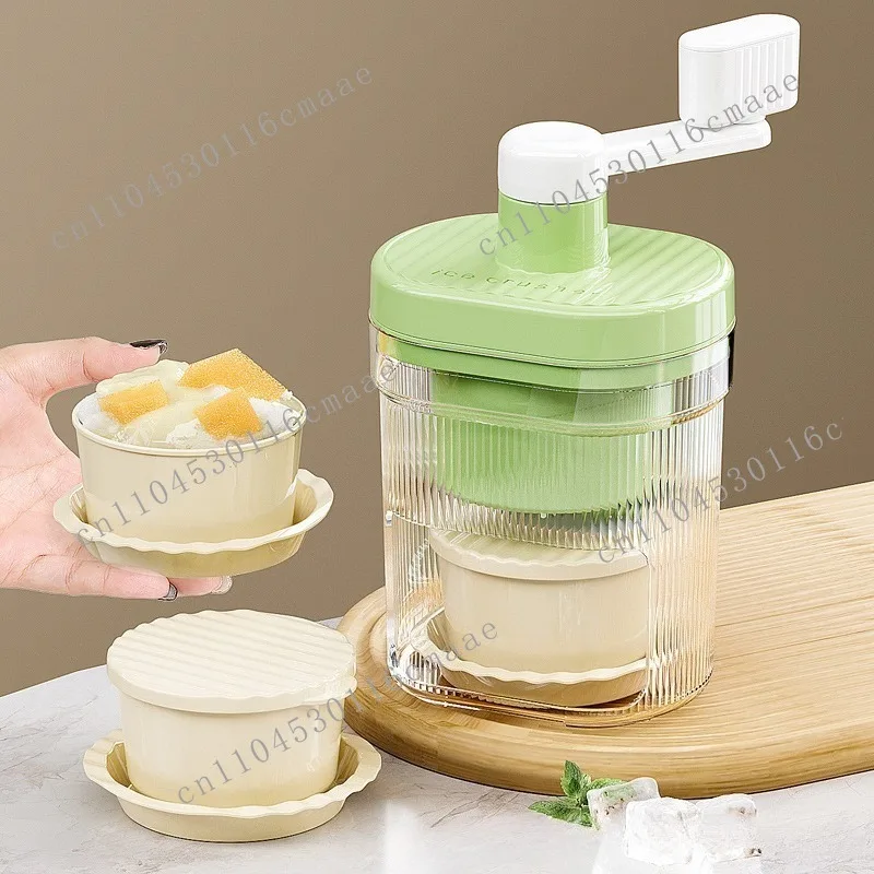 Manual ice shaver smoothie crusher household small hand crank smoothie cotton artifact stall  breaker