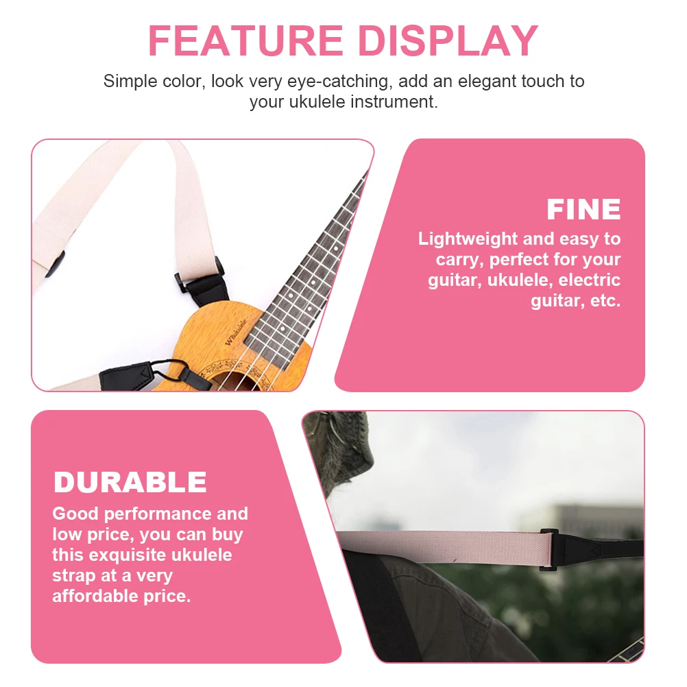

Ukulele Strap Durable Cotton Accessory Simple Color Lightweight Guitar Electric Shoulder Belts Long Life Affordable Price String