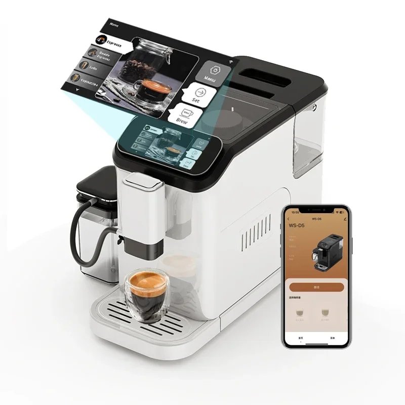 

Cappuccino Super Automatic Espresso Coffee Maker Fully Machine with Milk