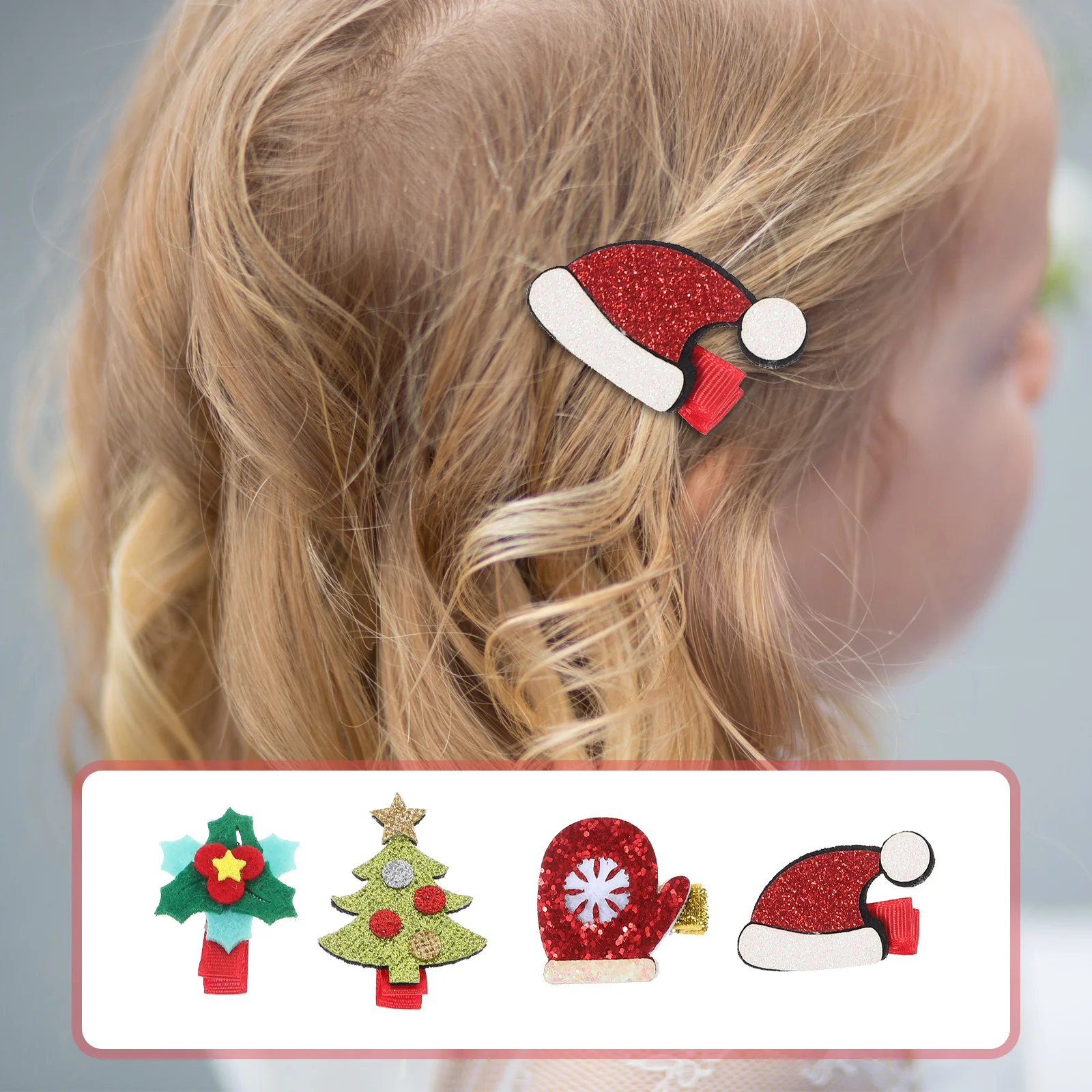

15 Pcs Christmas Hair Clips Sock Holiday Antlers Hairpins Accessories for Non-woven Fabric Cute 's Surprise