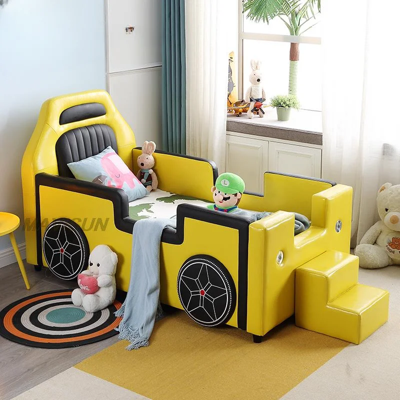 Creative Design Children Beds Boy Guardrail Widening Single Children Beds Baby Cartoon