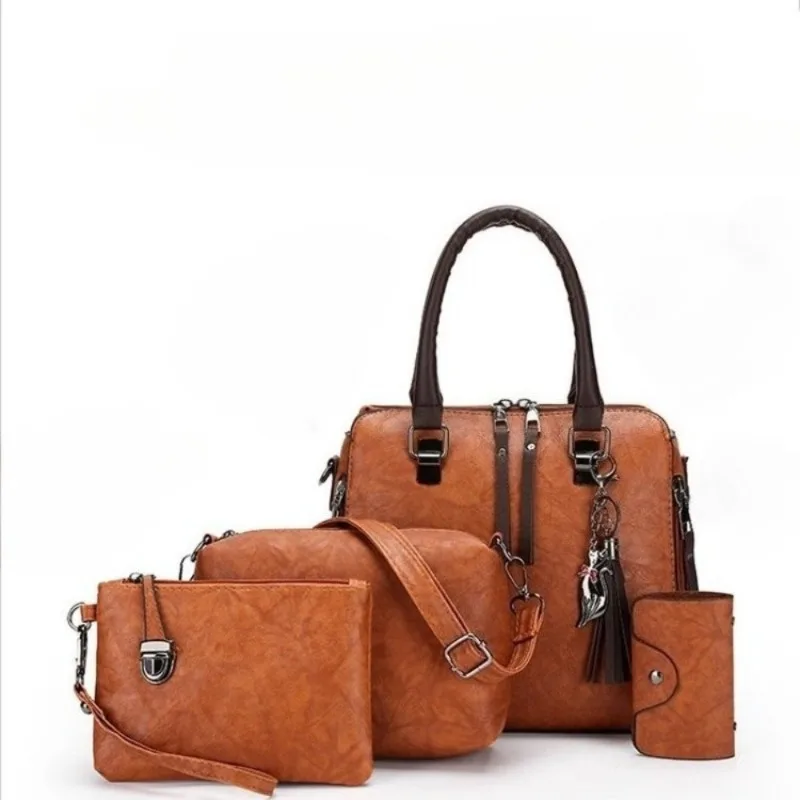 Damen-Handtaschen-Set 2026 aus PU-Leder, 4-teilig, Designer-Handtasche, Umhängetasche, Pendler-Tasche mit großer Kapazität – Detail 13
