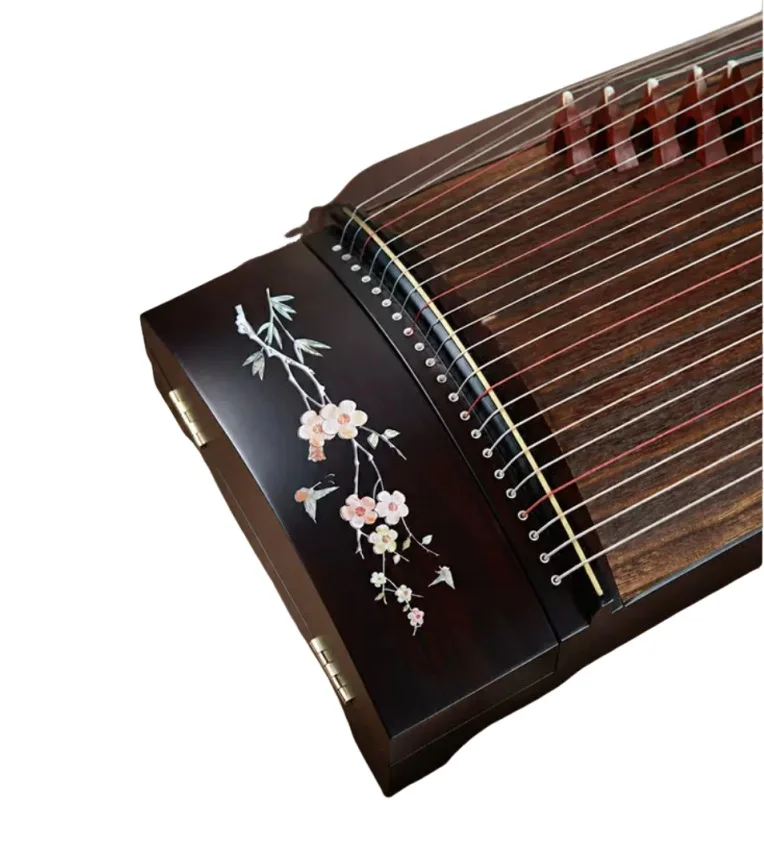 125cm Portable Guzheng 21 Strings Chinese Zither Plum Blossom Painted Pattern Folk String Musical Instrument