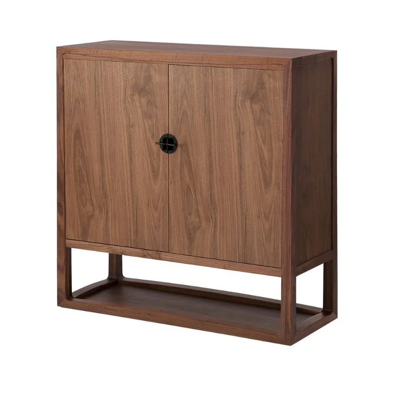 North American black walnut log double door elephant cabinet Song-style aesthetic side cabinet New Chinese living room