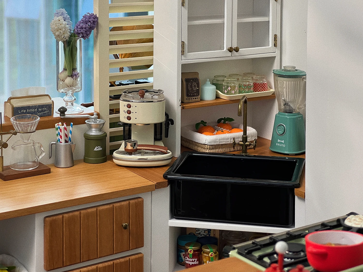 1/6 Bjd Ob11 Miniatur-Puppenhausmöbel Mini-Modell Eckspüle Schrank