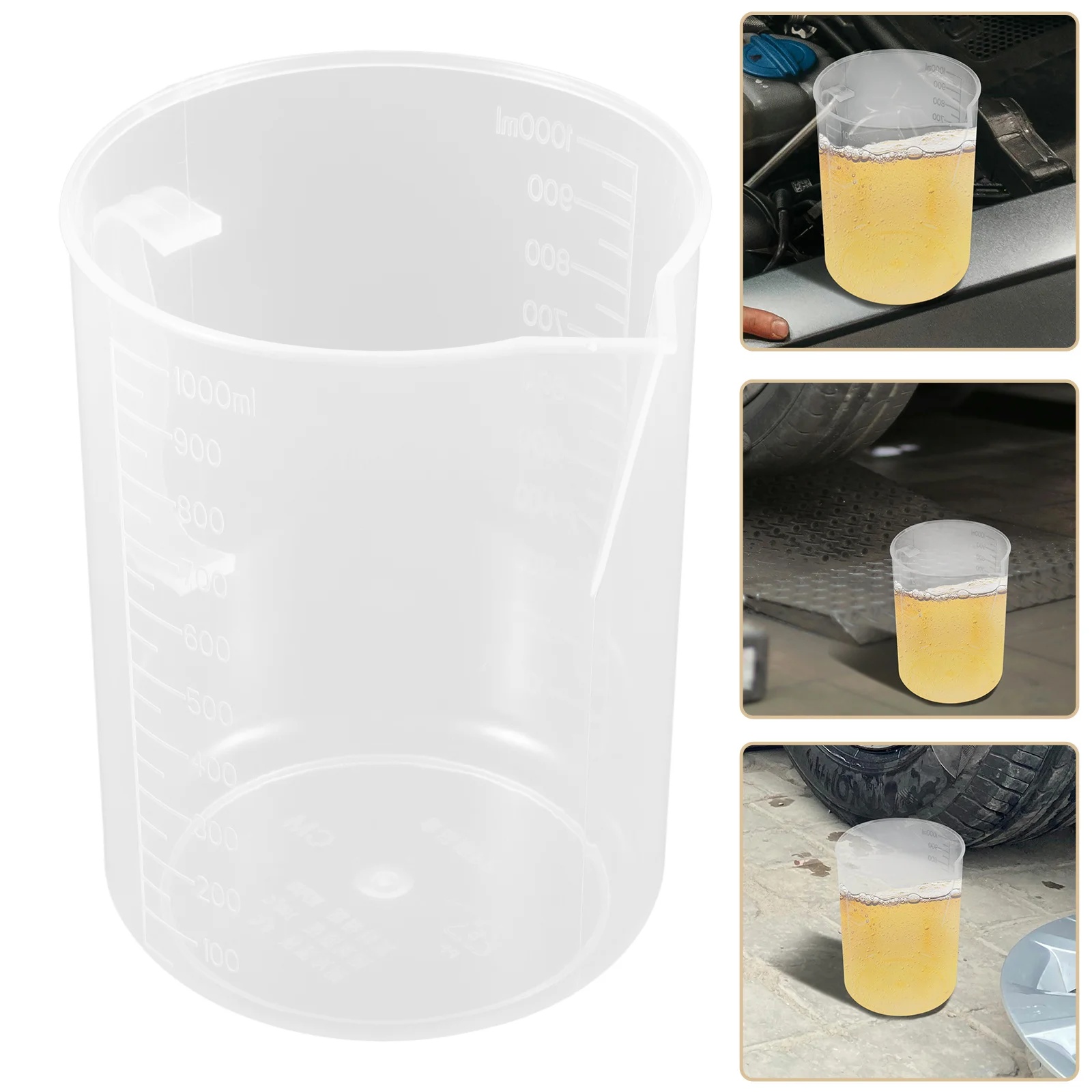 

Oil Measuring Cup Pitcher for Container Large with Handle Mixing Graduated Cups Plastic Liquids